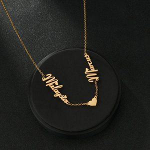 Acheerup Personalized Name Necklace For Women Stainless Steel Custom Letter Crow